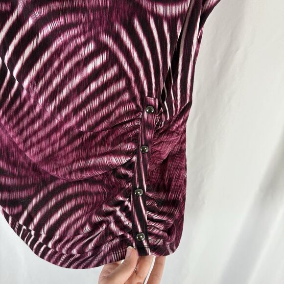 Worthington Blouse WOmen's 1X Red Striped Tank Top Round Neck Stretch - Picture 4 of 10